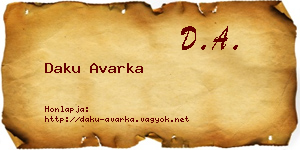 Daku Avarka névjegykártya